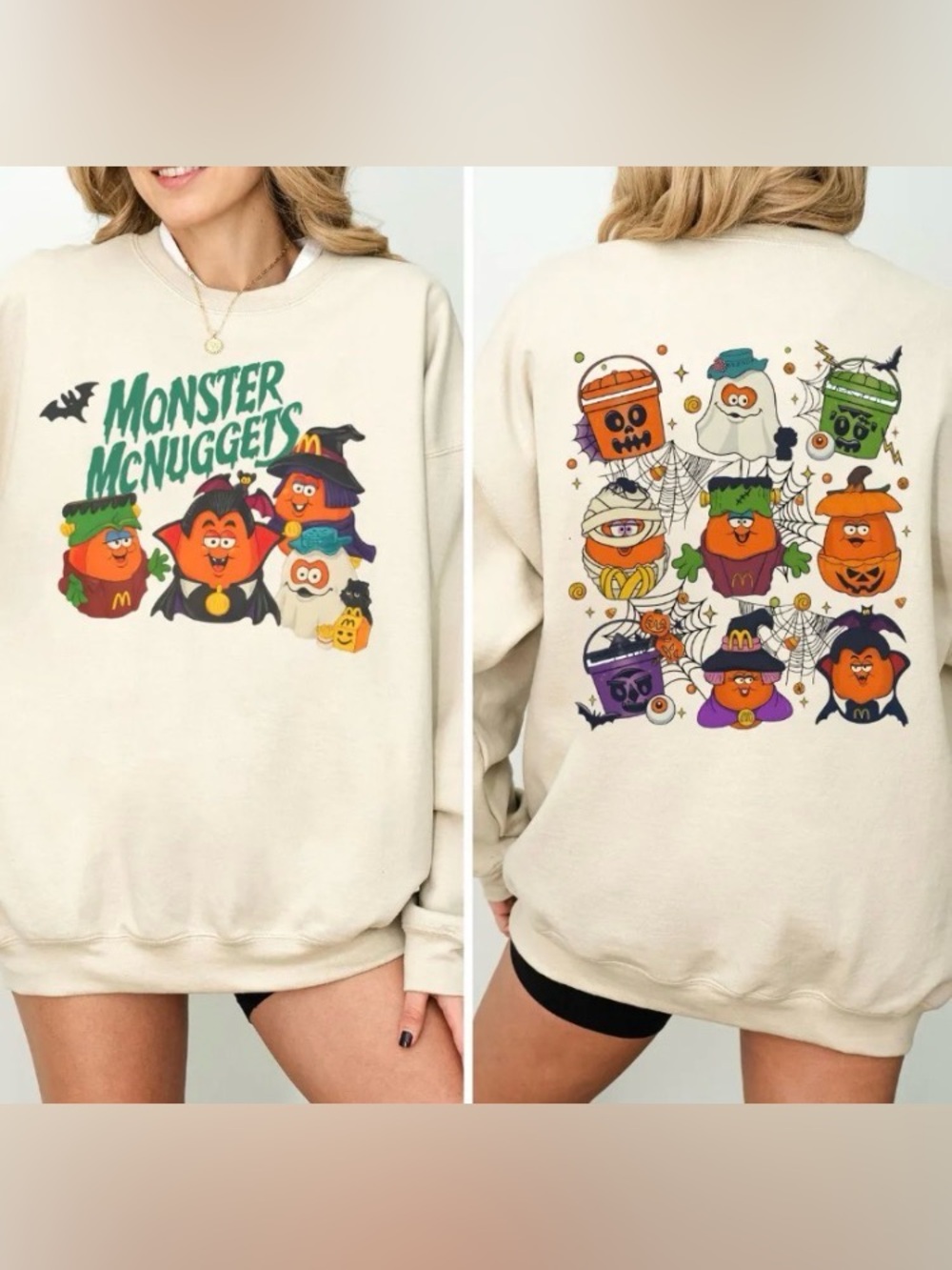 Retro Monster Nuggets Sweatshirt, Vintage Halloween Monster Chicken T-Shirt